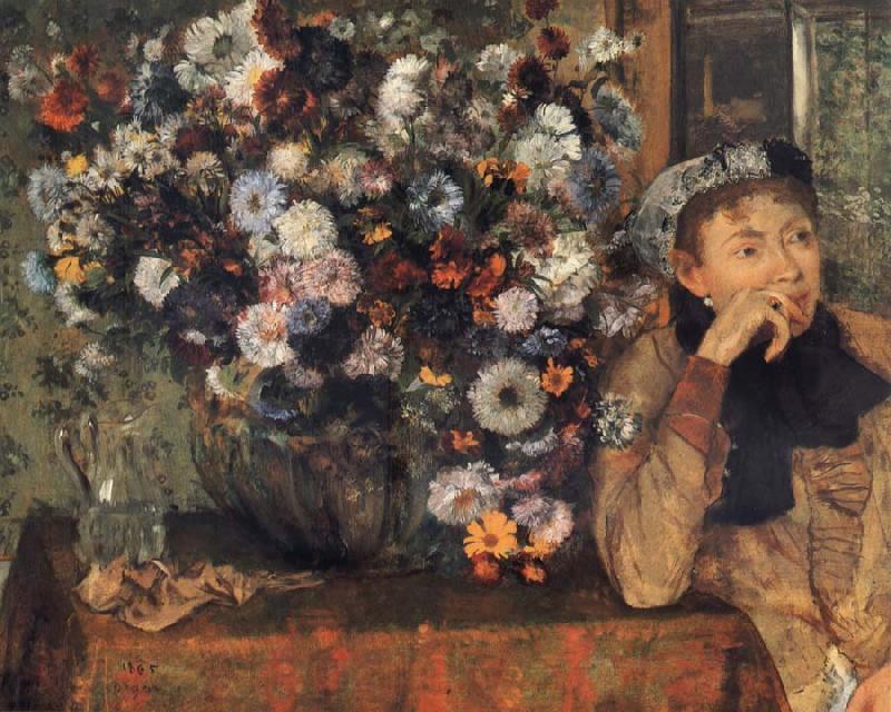 Germain Hilaire Edgard Degas A Woman with Chrysanthemums Germany oil painting art
